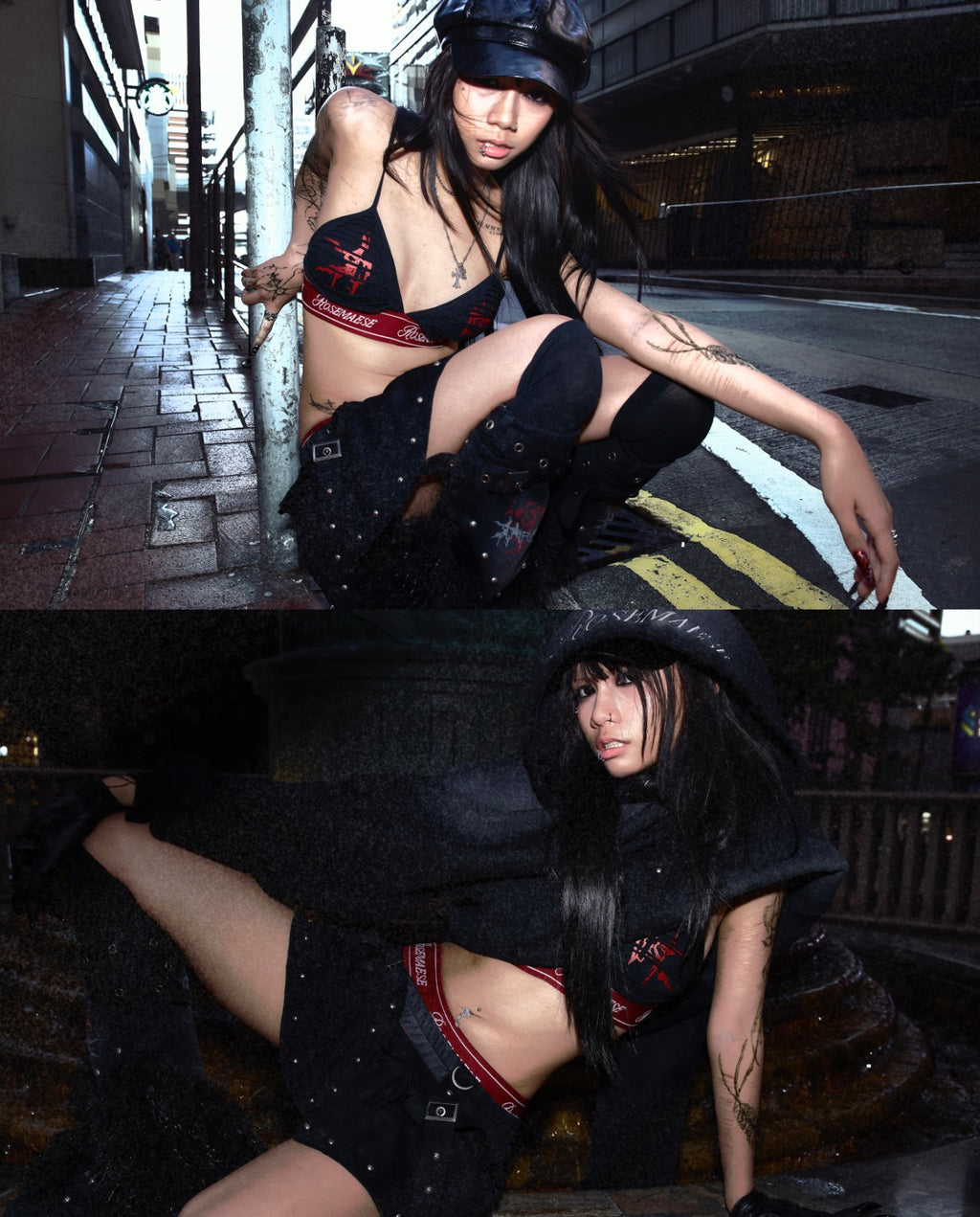 Night Rose - Skirt - Washed Black