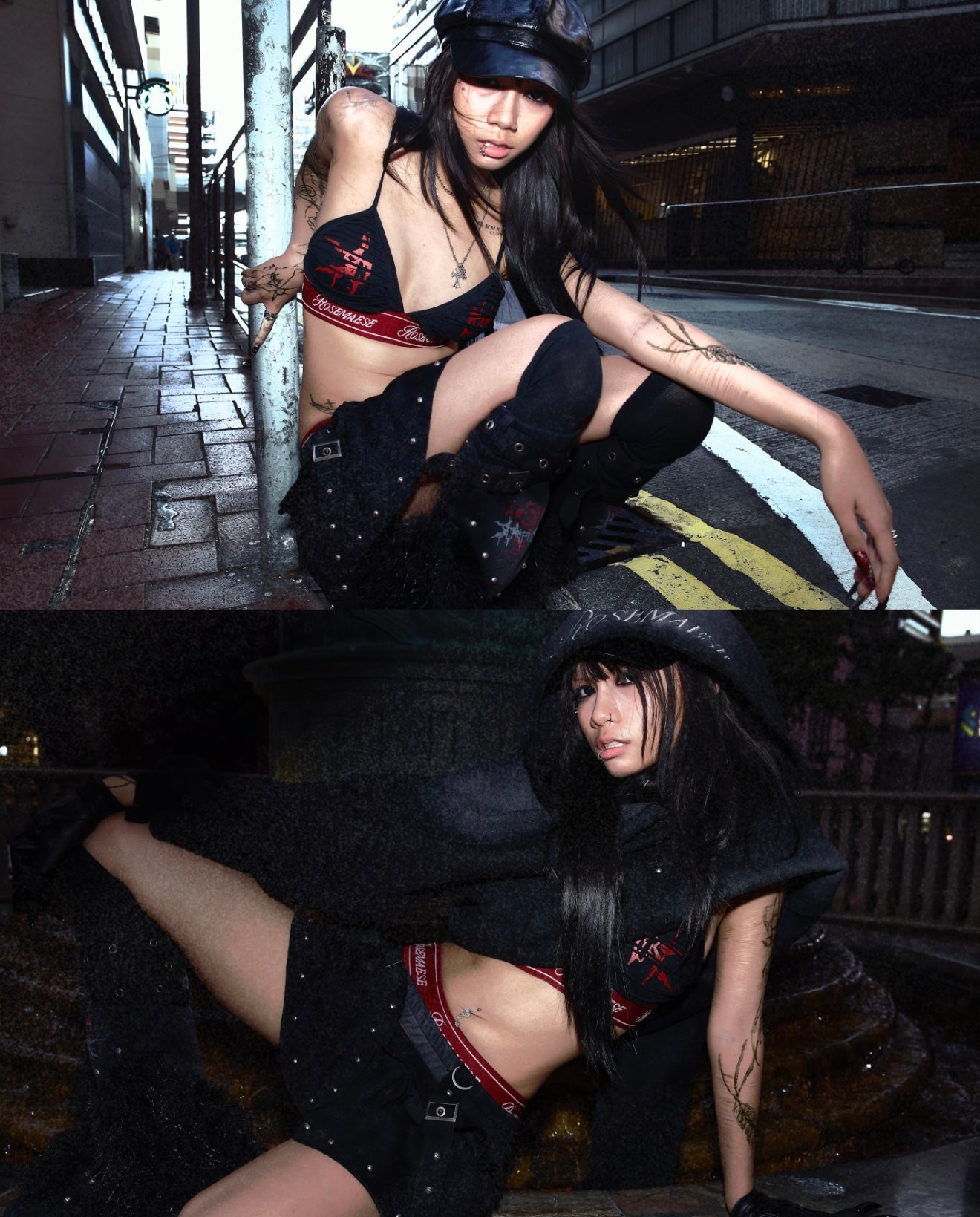 Night Rose - Skirt - Washed Black