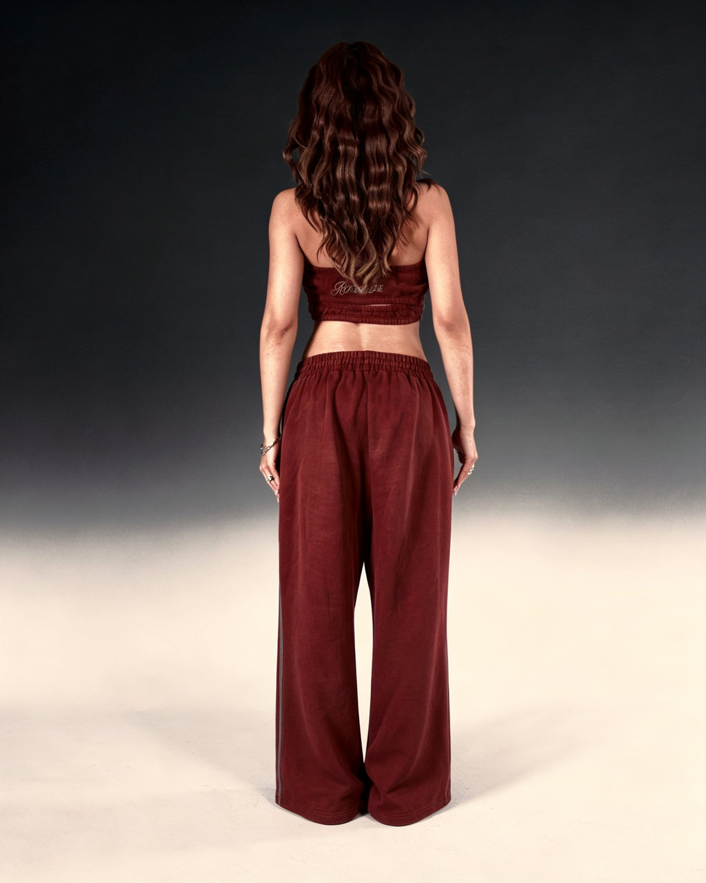 Rose Badge Sweatpants - Red