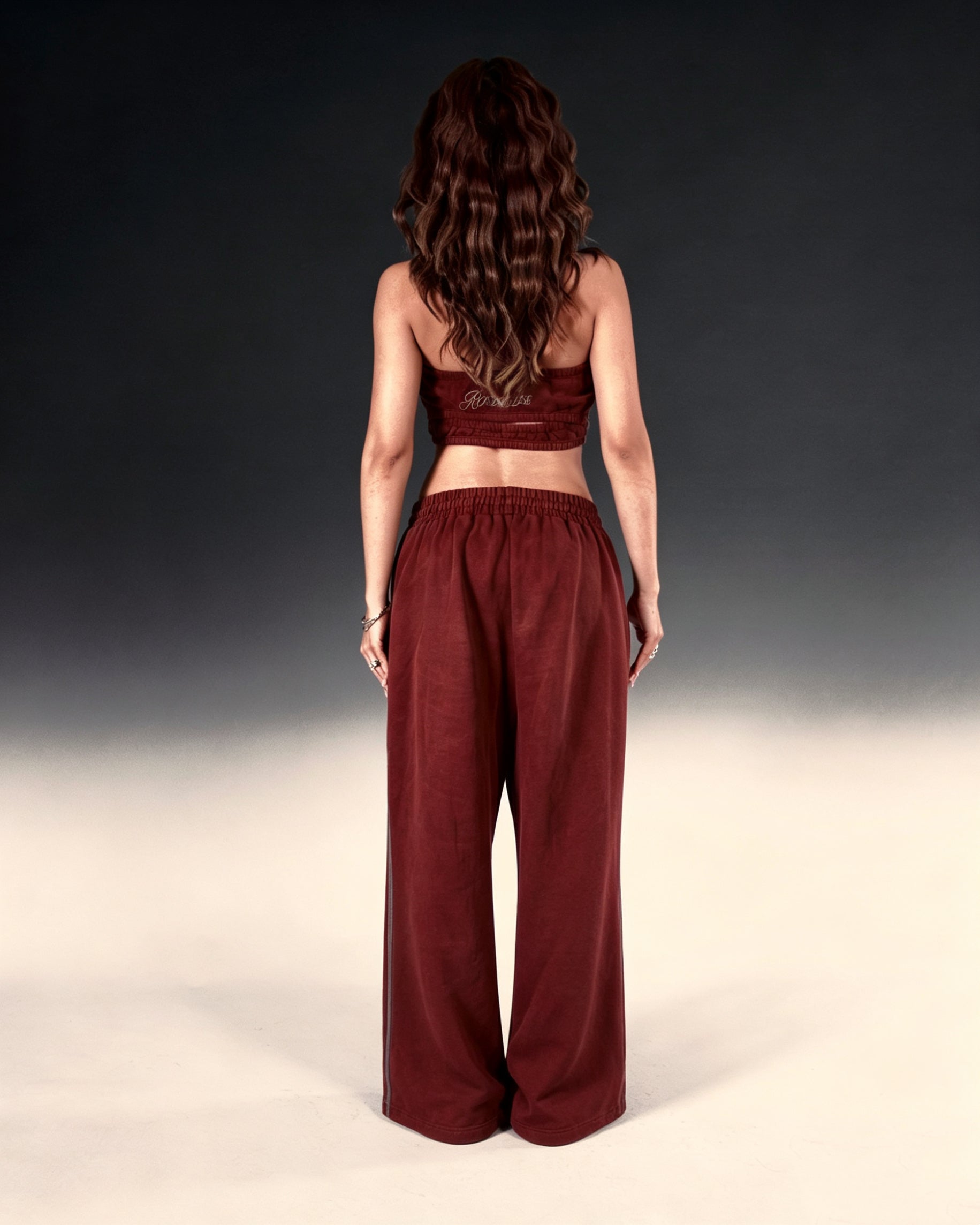 Rose Badge Sweatpants - Red