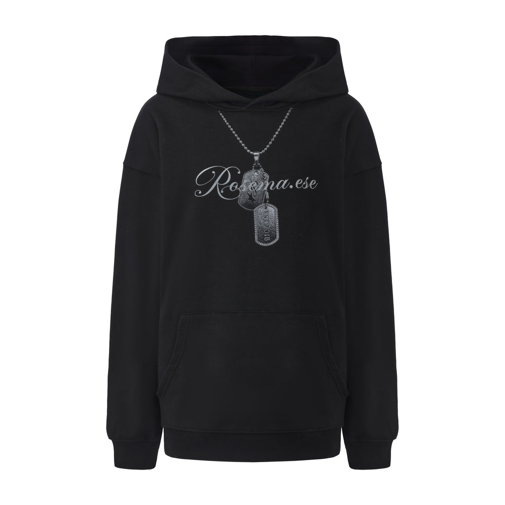 Chain Printing Hoodie - Black