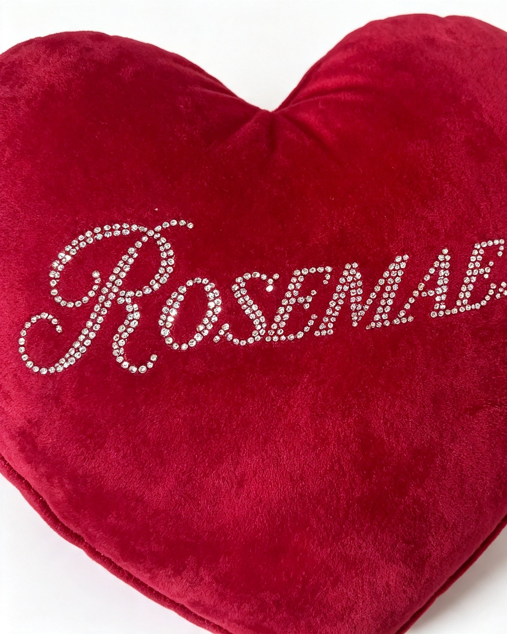 Rosema.ese Rhinestone Heart Cushion
