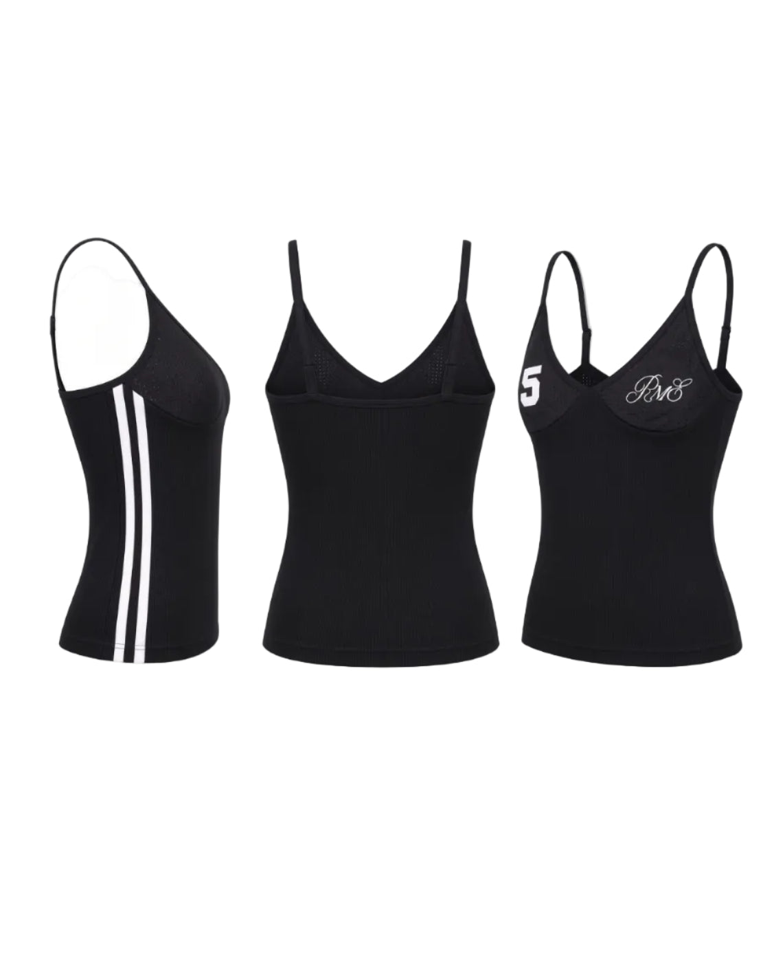 No.5 Mesh Sport Cami Top - Black