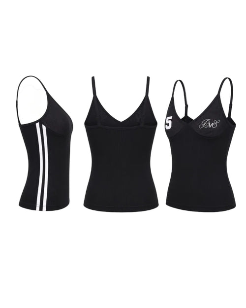 No.5 Mesh Sport Cami Top - Black