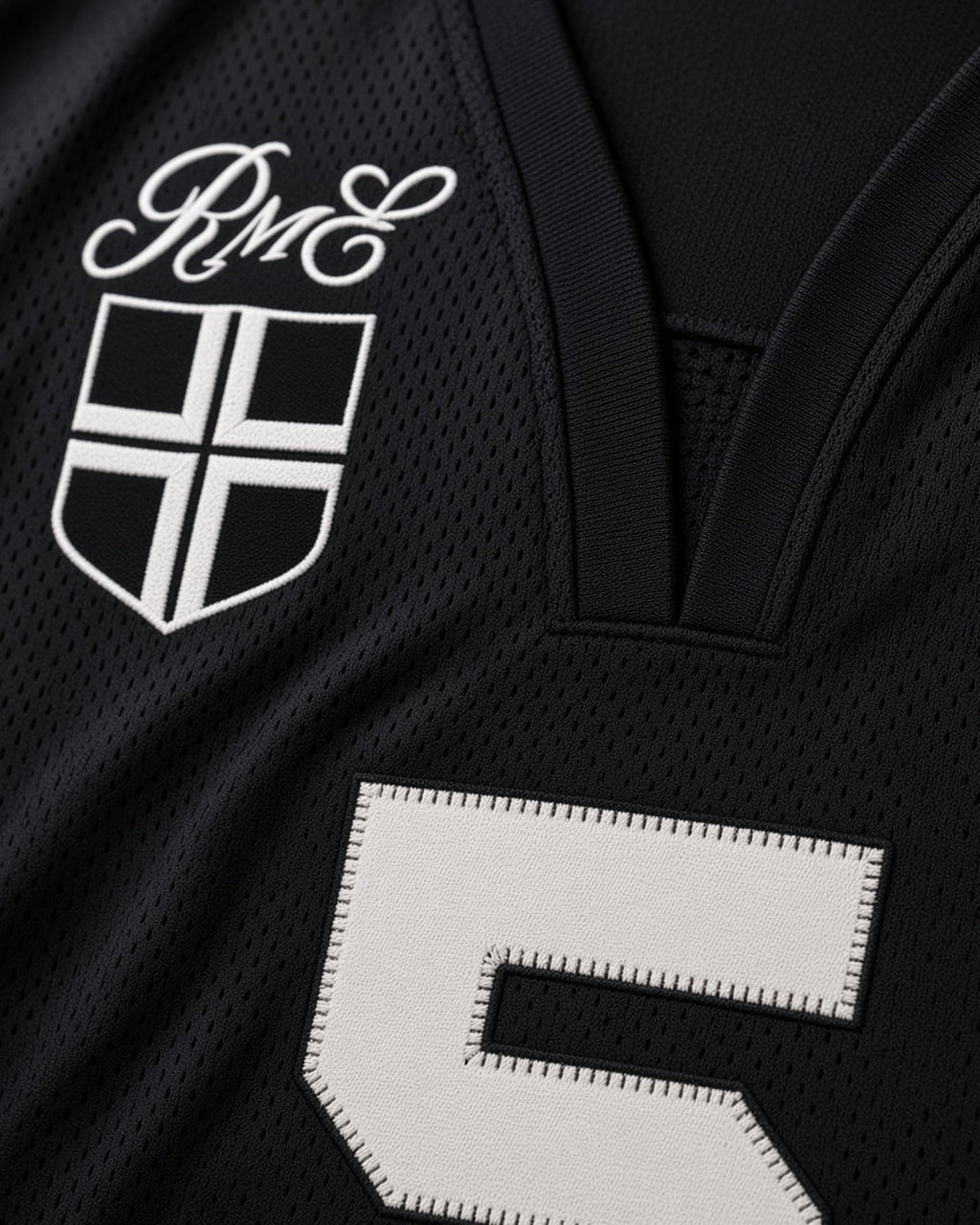 No.5 Varsity Cropped Jersey Tee - Black