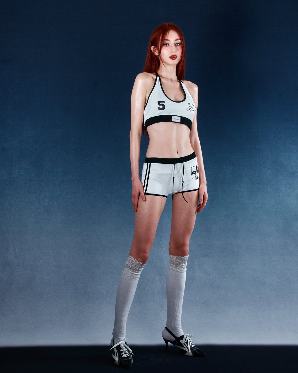 Star No.5 Halter Sport Bra Top - White