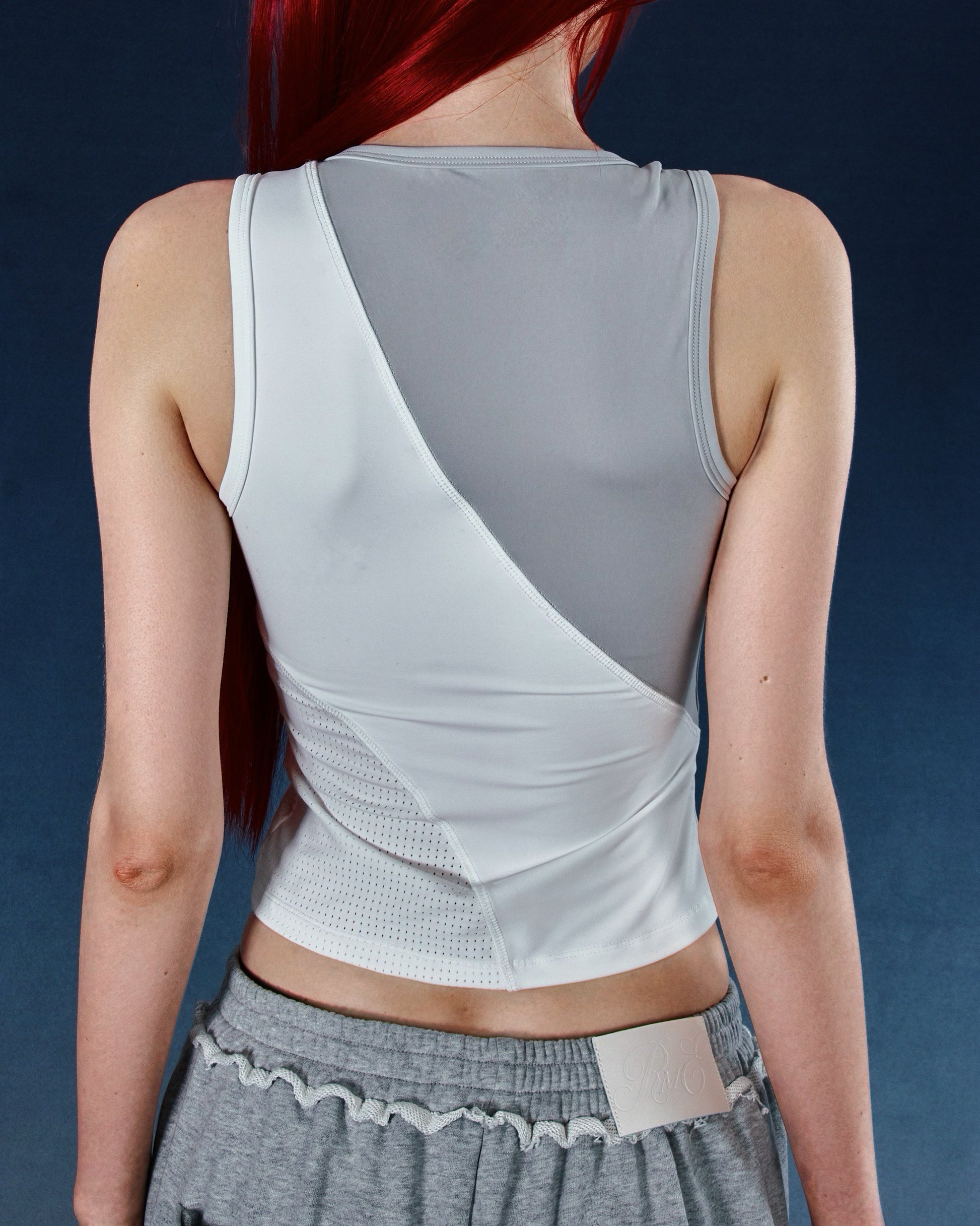 Ice Panel Splice Tank Top - White