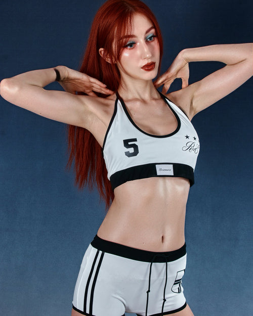 Star No.5 Halter Sport Bra Top - White