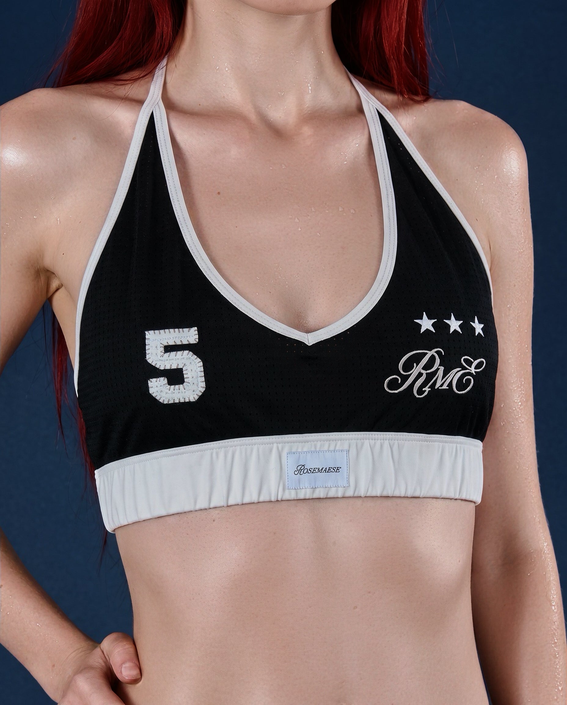 Star No.5 Halter Sport Bra Top - Black