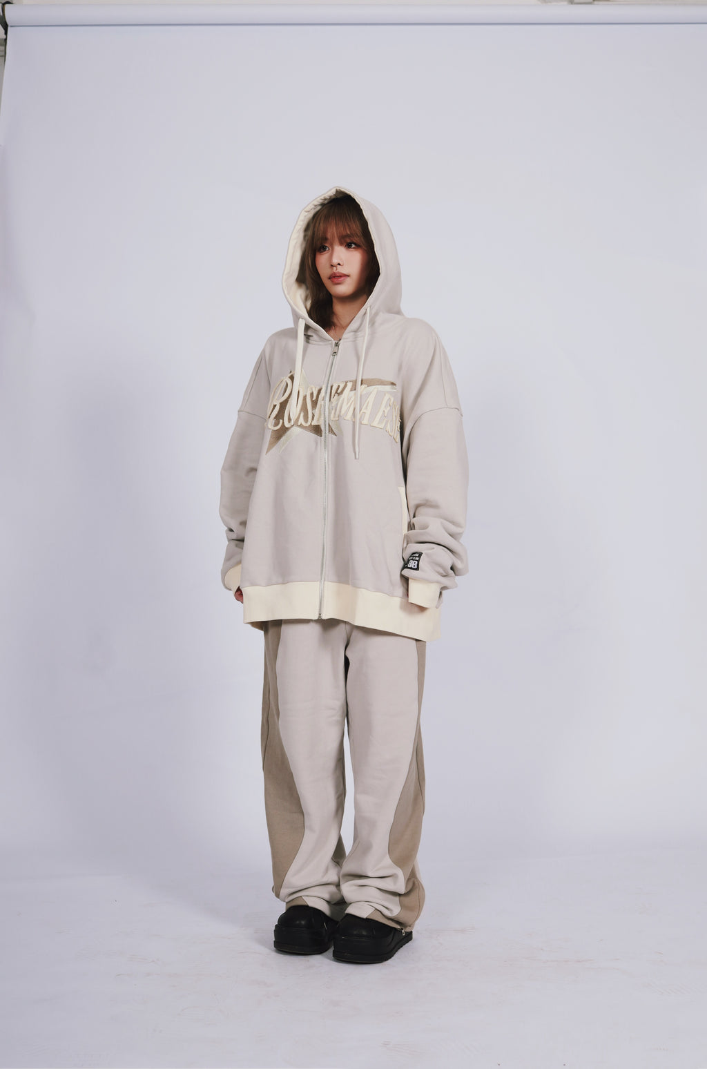 Patchwork Sport Pants - Grey