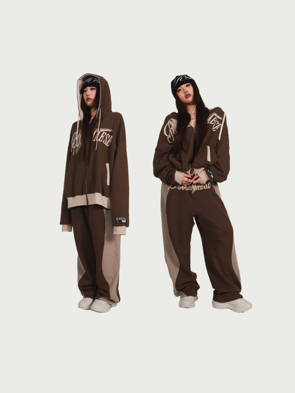 Patchwork Sport Pants - Brown