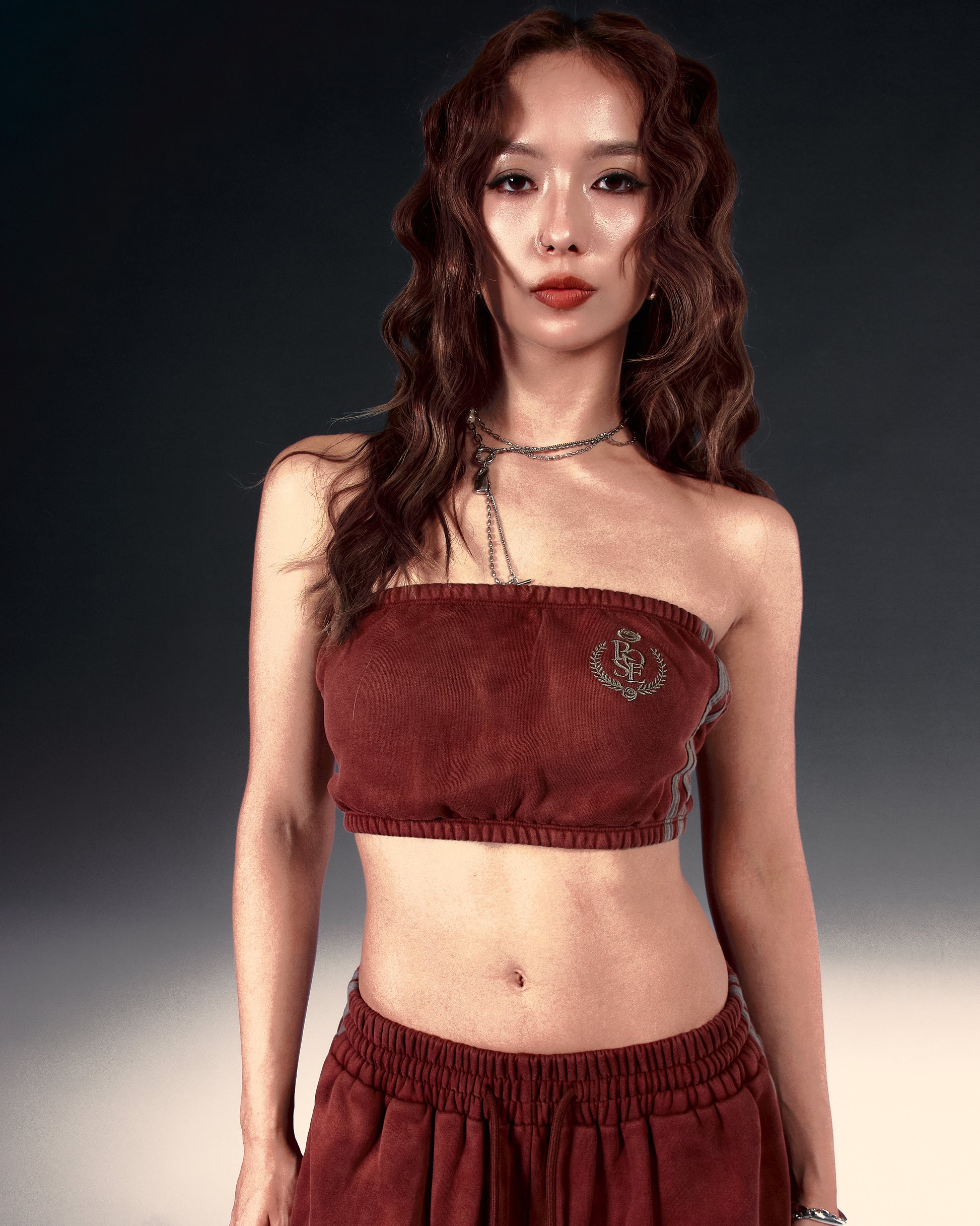 Sporty Strapless Mini Top - Red