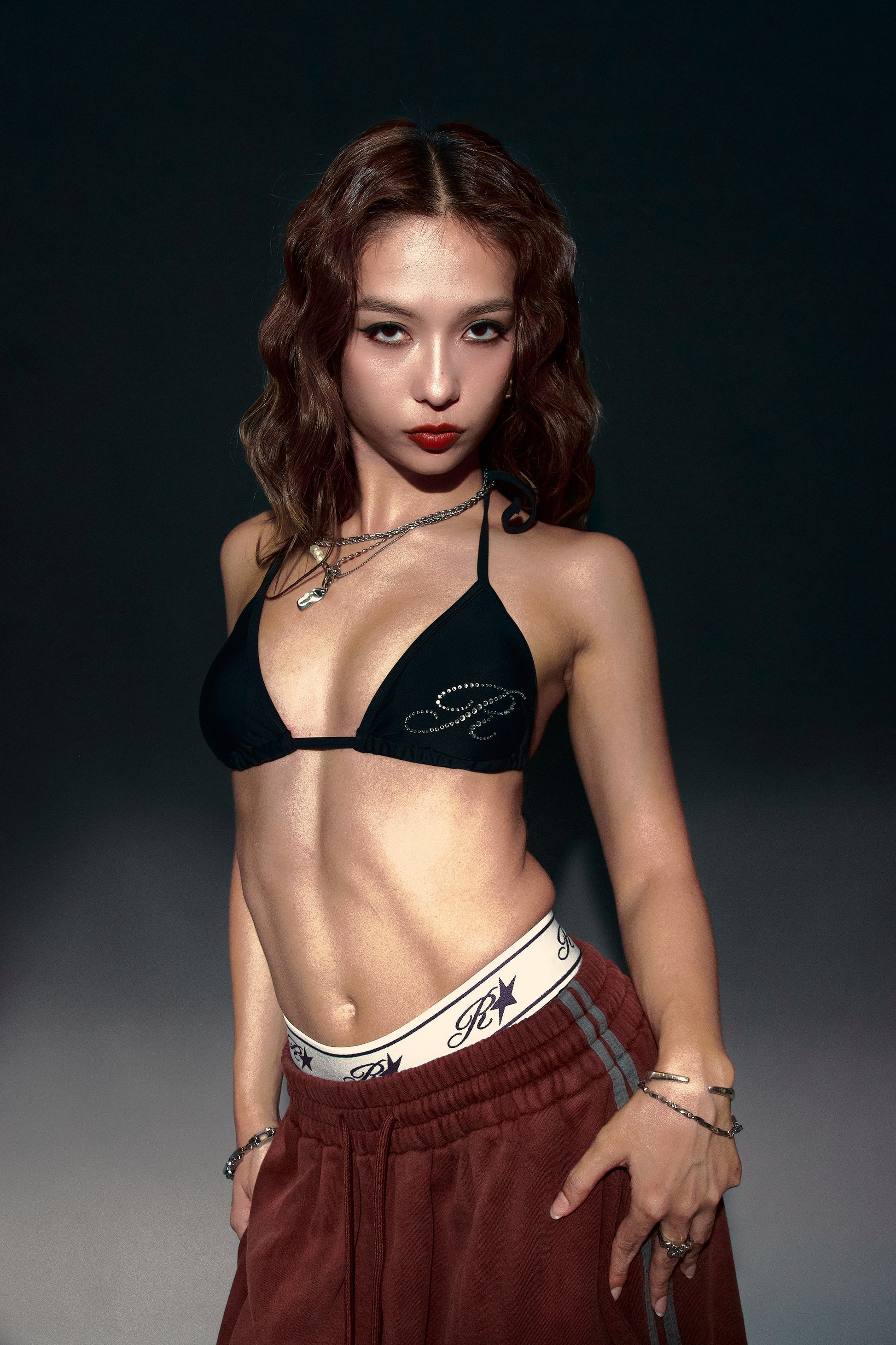 Rhinestone Black Bikini