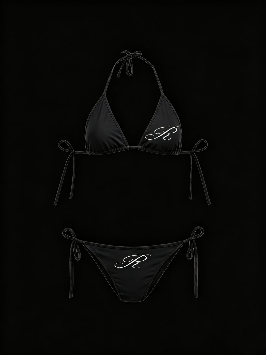Rhinestone Black Bikini