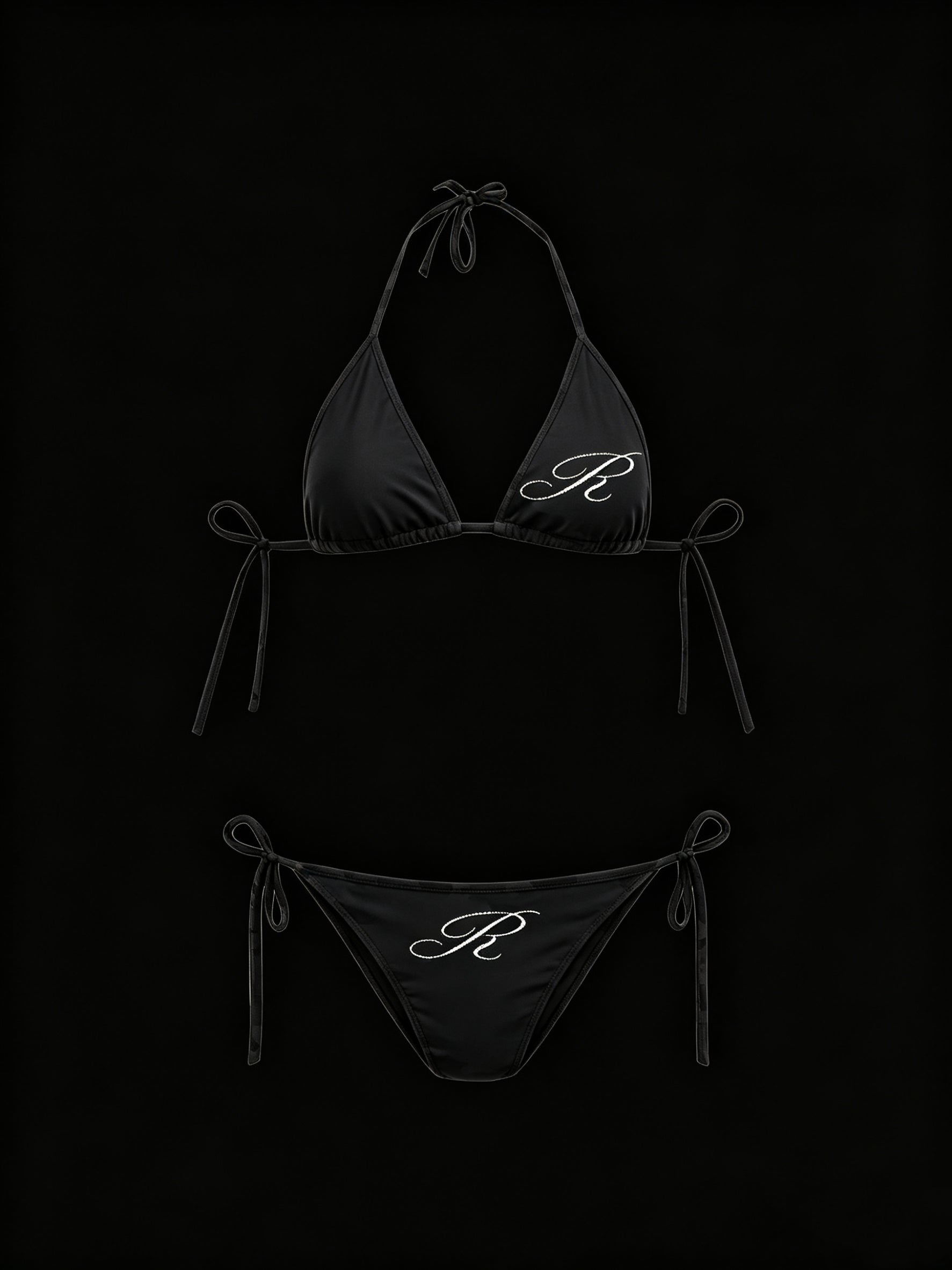 Rhinestone Black Bikini