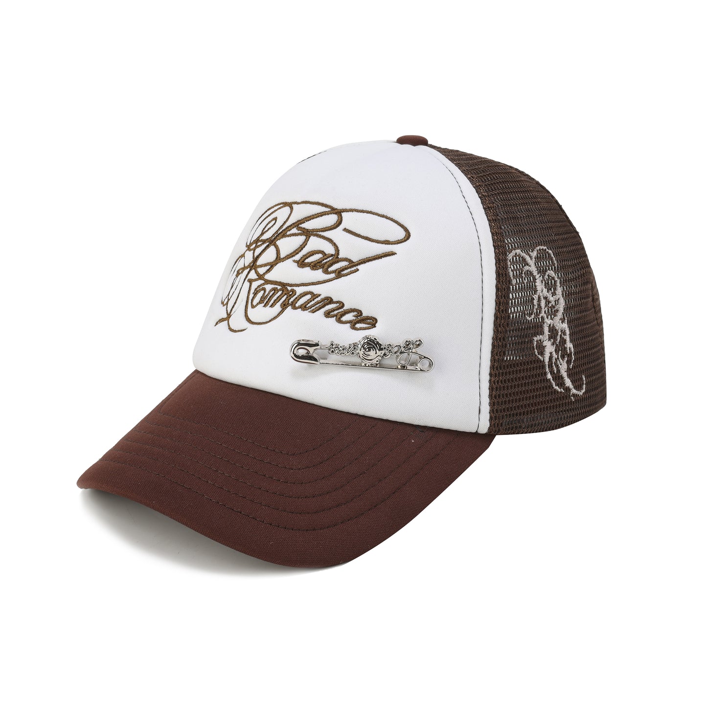 Rose Pin Baseball Cap - Brown