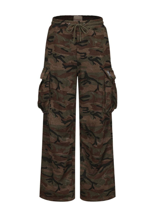 Cotton Parachute Pants - Dark Camo