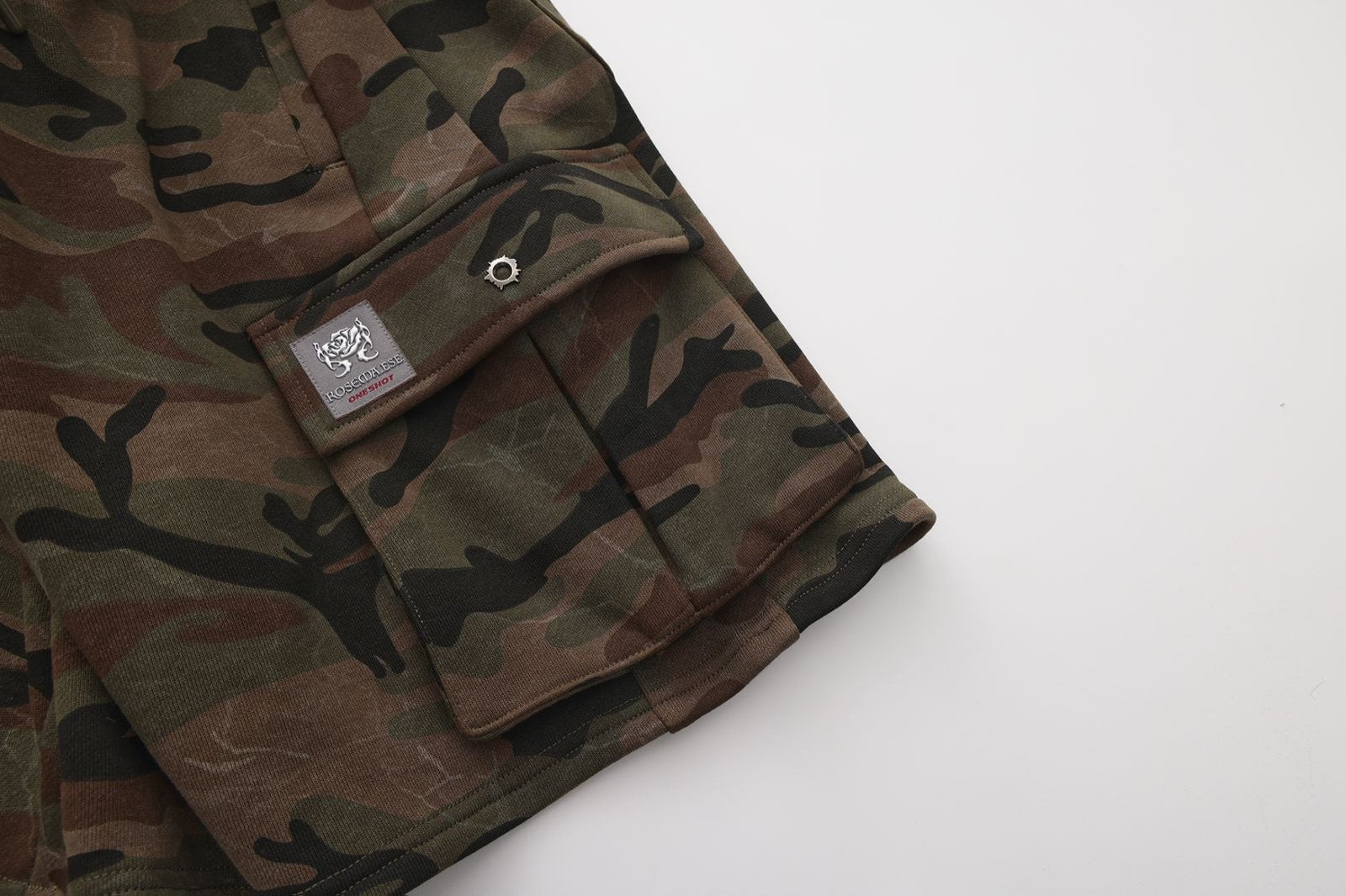 Cotton Parachute Short Pants- Dark Camo