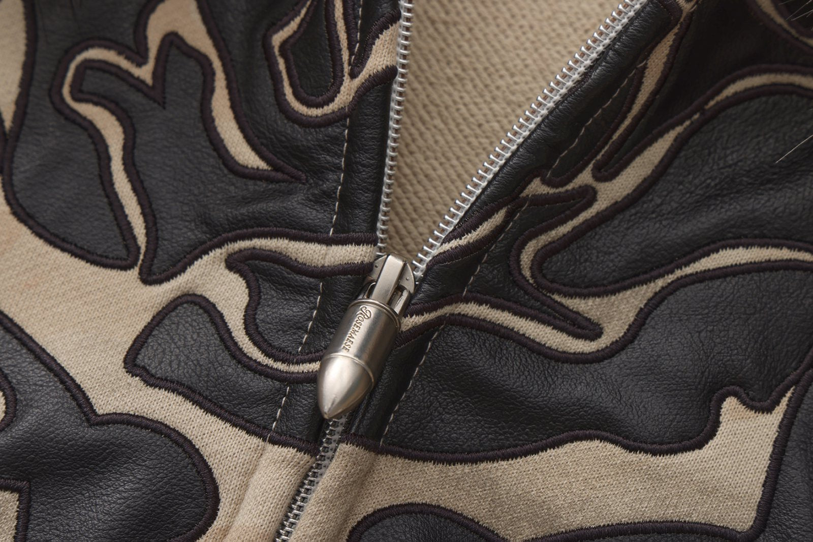 Fur Hat Zipper Jacket - Light Camo