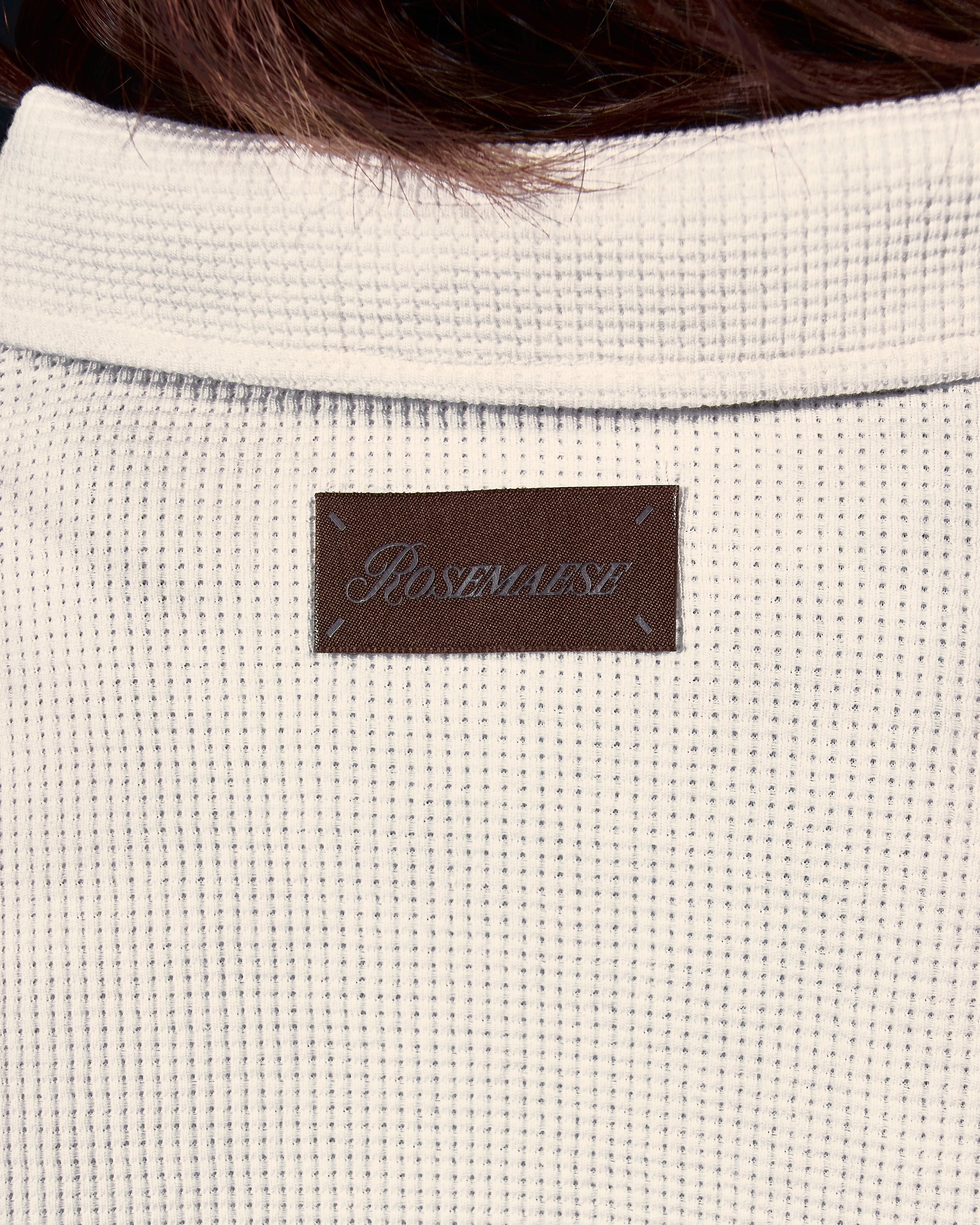Waffle Oversized Polo Tee - White