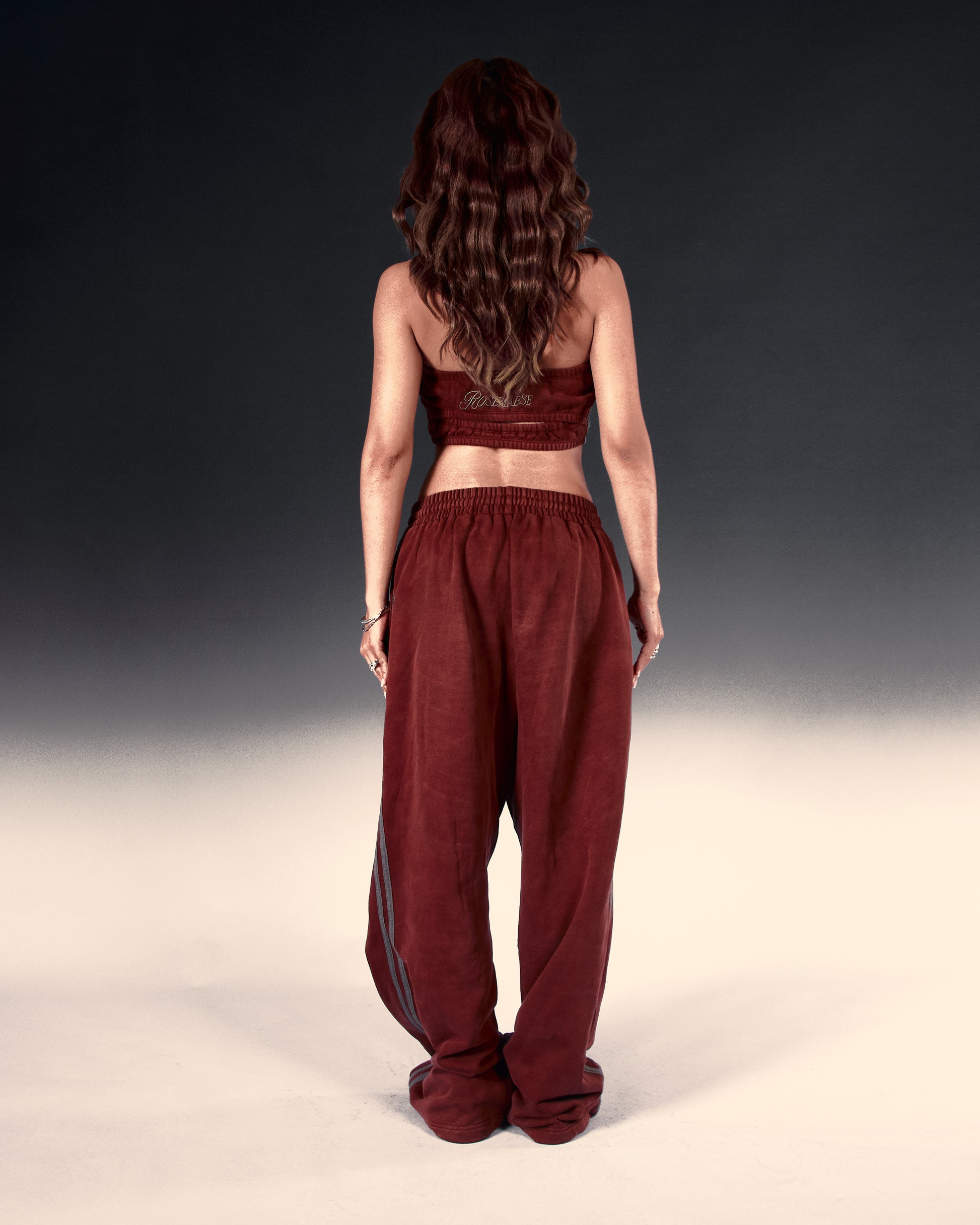 Rose Badge Sweatpants - Red
