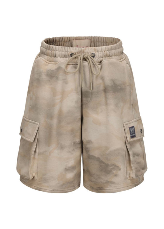 Cotton Parachute Short Pants- Light Camo