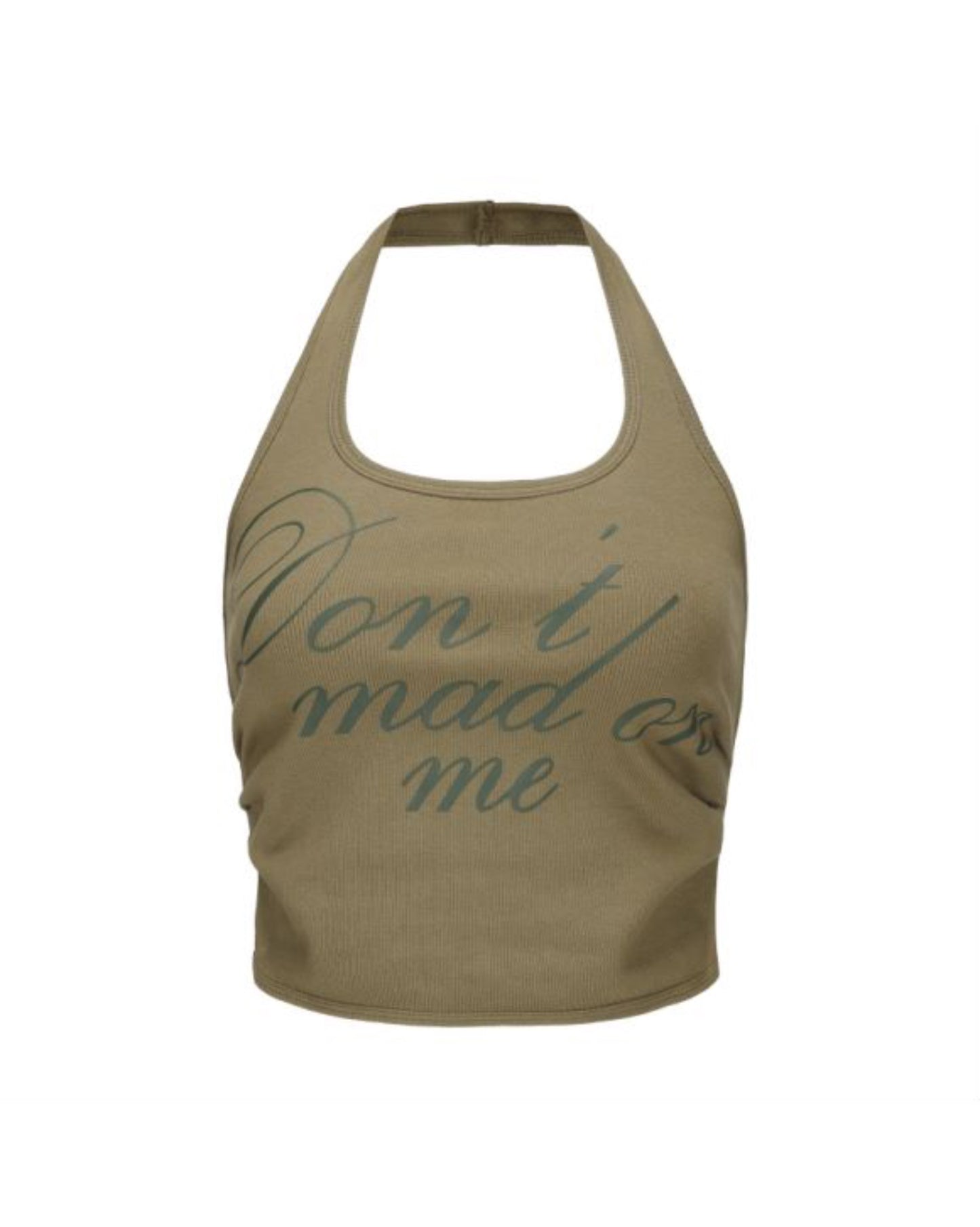 "Don't mad at me" halter neck vest - Sage